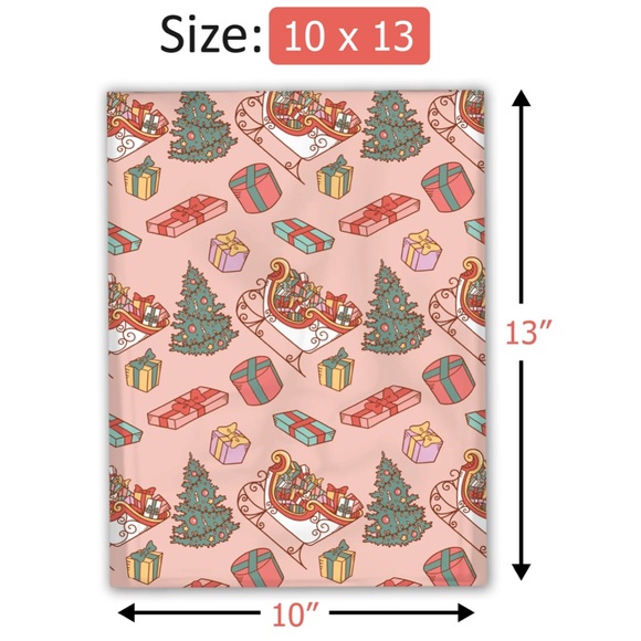 🛷 20 HOLIDAY SLEIGH Poly Mailers 10 x 13 inch - Picture 3 of 7